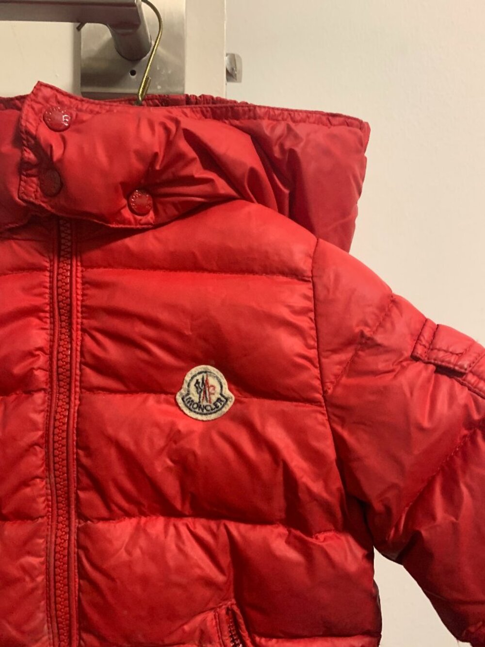 Moncler Boys Red Winter Puffer Jacket Coat Size 18-24months